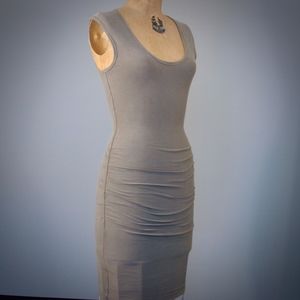 JAMES PERSE Grey wide strap ruched dress